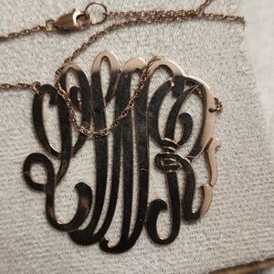 JENNIFER ZEUNER STERLING SILVER 18K GOLD PLATED MONOGRAM INITIAL NECKLACE